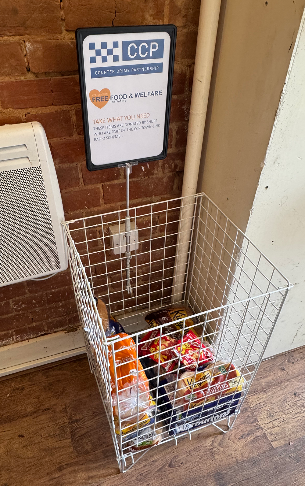 A 'Free food welfare' initiative basket donated by the BCRP