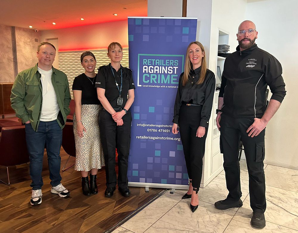 From L to R: Security Manager (Harvey Nichols), Natasa Wilson (RAC), PC Janie Harman (Police Scotland, Stephanie Karte (RAC) & Profit Protection Manager (John Lewis)